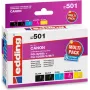 Cartuchos de tinta edding EDD-501 2x negro, cian, magenta, amarillo compatibles con Canon PGI-525 BK,