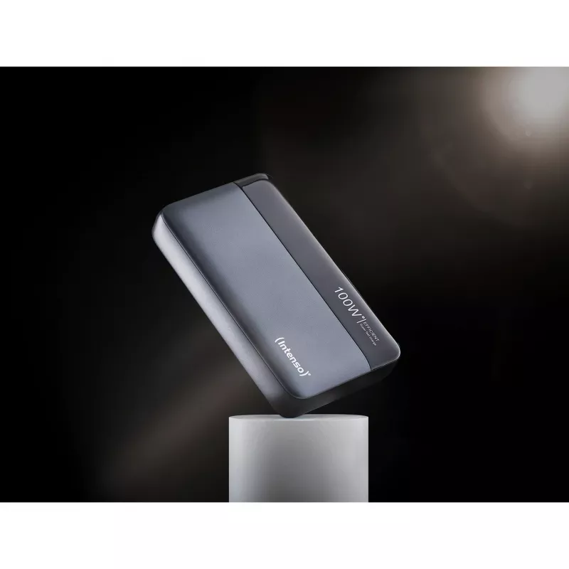 Batería externa INTENSO 7350050 — 20000 mAh, 1× USB-A + 2× USB-C, 100 W de potencia de salida total, negra/gris