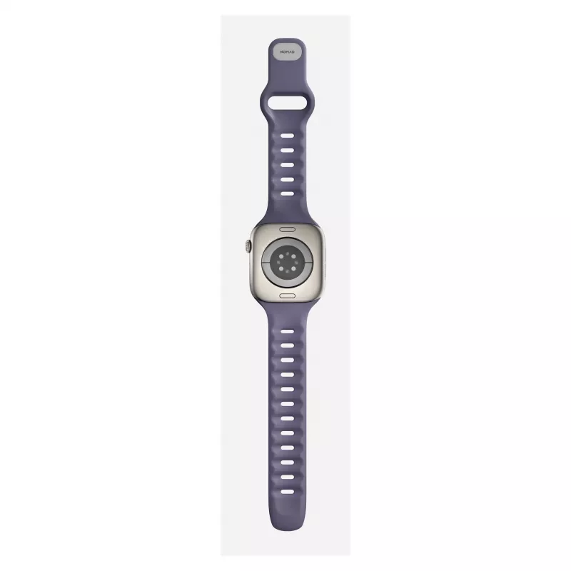 Correa Nomad Tempo Band morada de goma, compatible con smartwatch, 18 mm de ancho, muñeca 135–175 mm