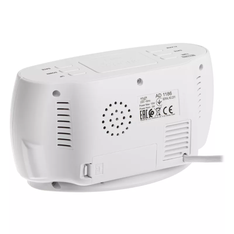 Adler AD 1186W despertador digital negro, blanco