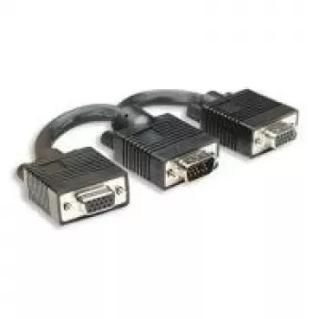 Manhattan Cable en Y SVGA - Divisor VGA - HD-15 (VGA) (M) a HD-15 (VGA) (H) - 2 cm - moldeado - Negro (304559)