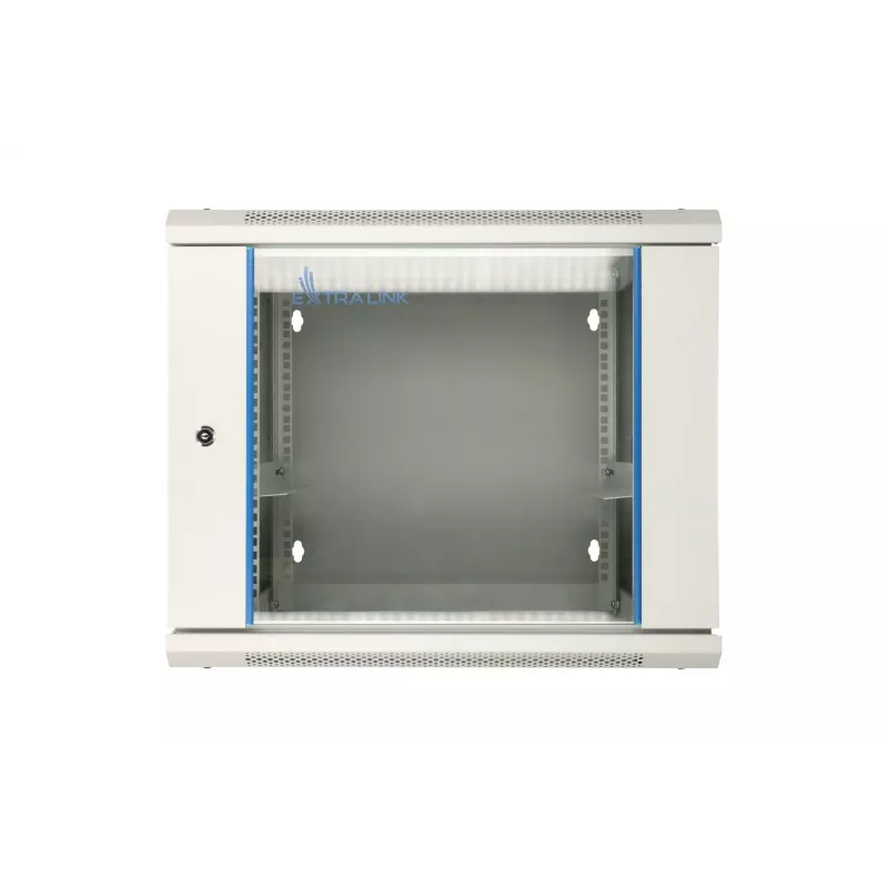 Armario rack Extralink 9U 600x600 AZH gris montaje en pared, abatible