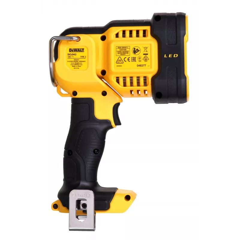 Lámpara colgante DeWalt DCL043-XJ, LED 1000 lm, 3 bombillas, ángulo de emisión 90°, amarillo/negro