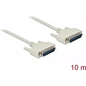Cable serie DELOCK 84538 — D-Sub de 25 pines a D-Sub de 25 pines, beige, 10 m
