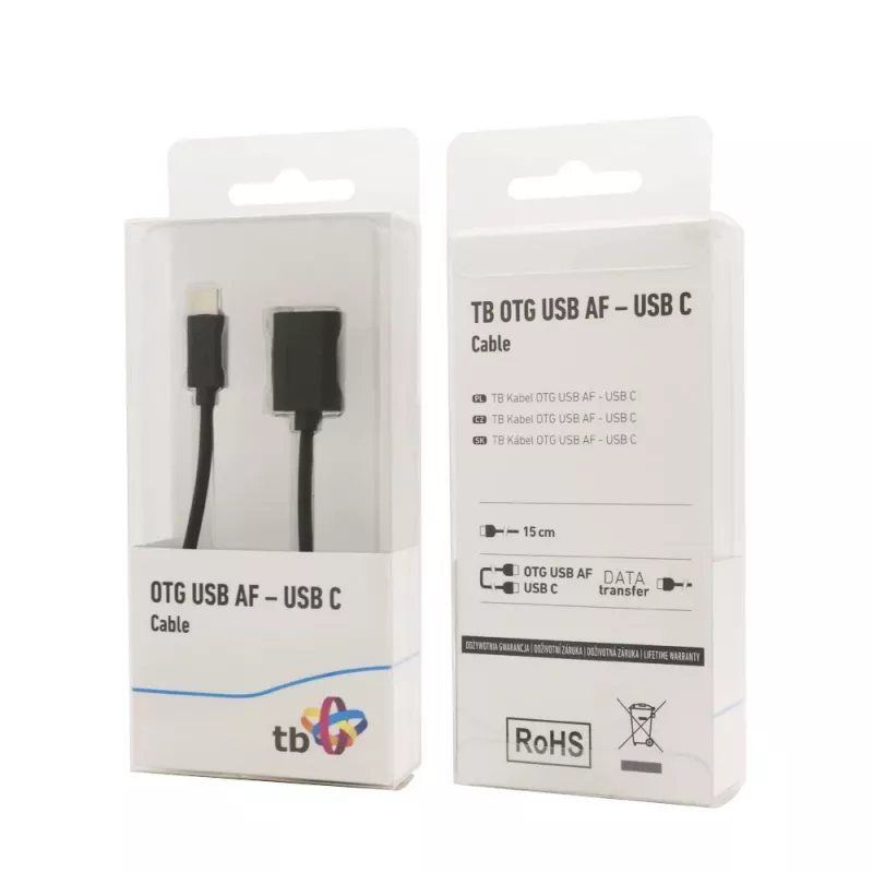 Cable TB OTG USB AF - USB C 15cm negro (AKTBXKU4PAC015B)