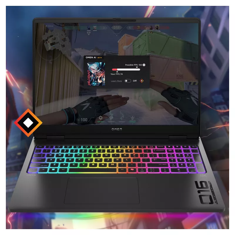 HP OMEN by MAX 16-ah0095ng CU 9 275HX, NVIDIA GeForce RTX 5080, 32GB 2TB SSD W11Home - Distribución de teclado posiblemente alemán