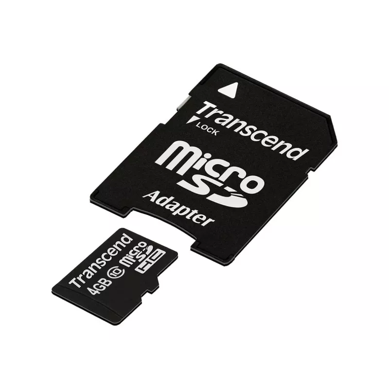 Tarjeta de memoria flash Transcend 4GB MicroSDHC Class 10 con adaptador