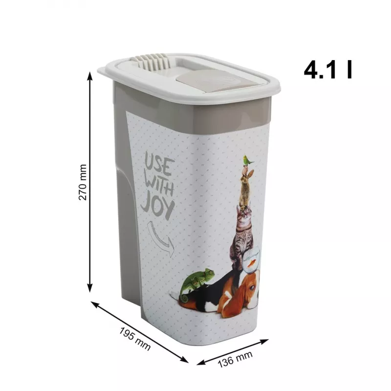 Recipiente de almacenamiento para pienso rotho Flo beige-marrón plástico 4,1 L, 270 mm de altura