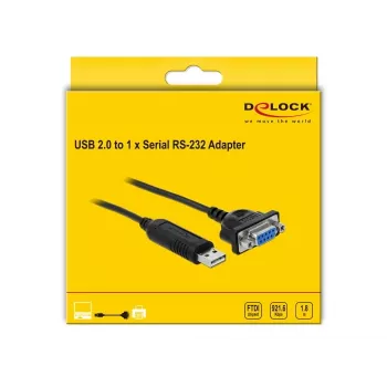 Cable serie DeLOCK 66281 negro 1,8 m RS-232 USB Type-A