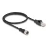 Cable adaptador M12 DeLOCK codificación D 4 polos hembra a RJ45 macho 50 cm