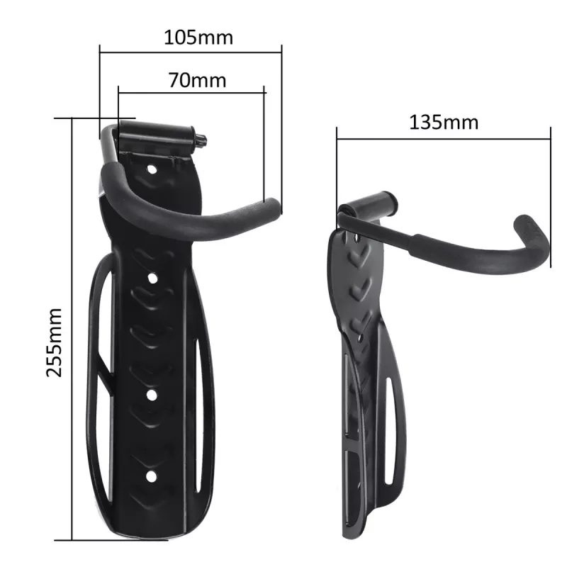 Soporte de bicicleta de pared MACLEAN MC-432, soporte vertical para bicicleta, ancho ajustable, carga máx. 30 kg, negro