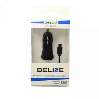 Cargador de coche 2xUSB + USB-C 2,1A negro