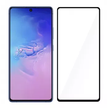 Protector de pantalla de cristal templado Tellur para Samsung S10 Lite — totalmente adhesivo, compatible con funda, negro