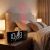 Radio-reloj digital LED GreenBlue GB172 con sintonizador FM, proyector, termómetro, alimentación USB 5V y CR2032
