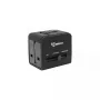 Adaptador de viaje SBOX TA-23 con cargador dual USB y compatibilidad universal de enchufes