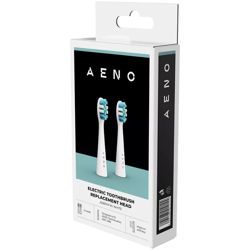AENO Cabezales de cepillo de repuesto, Blancos, cerdas Dupont, pack de 2 (para ADB0007/ADB0008)