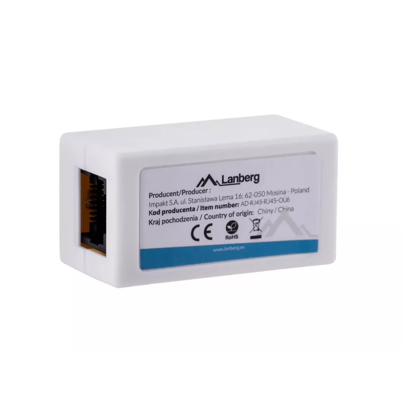 Lanberg AD-RJ45-RJ45-OU6 acoplador RJ45 Cat.6 UTP, blanco