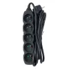 Regleta ESPERANZA ELK208K — 5 tomas, cable de 3 m, negra