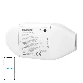 Interruptor inteligente Wi-Fi Meross MSS715MA-UN compatible con Matter – relé de empotrar de un canal para domótica