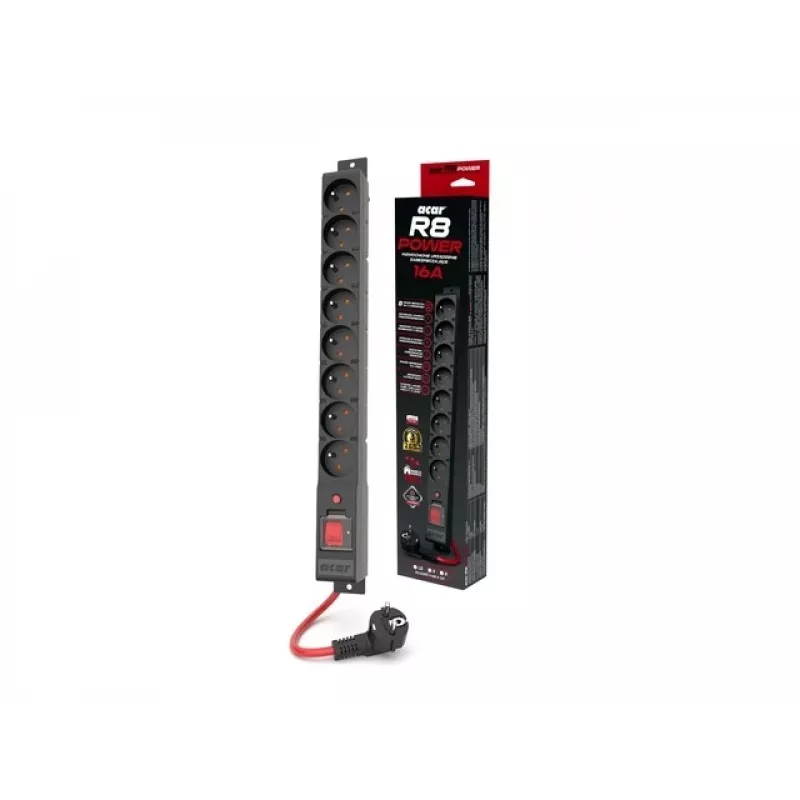 Regleta de alimentación R8 Power 5M 8X 230V Pl 16A Acar W2452