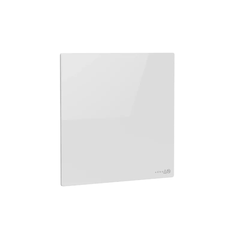Radiador de pared AENO Premium Eco Smart Quadro, 500 W, 50x50 cm, vidrio templado, calefacción por infrarrojos y convección, indicador LED, tipo de enchufe: Europa (tipo E/F), BLANCO, Fabricado en Polonia