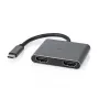 Nedis Adaptador USB-C™ USB 3.2 Gen 1 | Conector macho USB-C™ | 2x HDMI™ | | 4K@30Hz | 0,10 m | Redondo | niquelado | PVC | Negro | Caja (CCGB64670BK01)