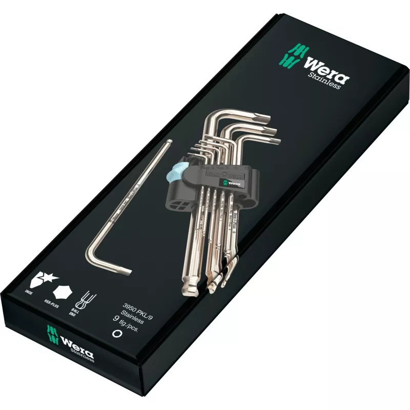 Wera 05073544001 juego de llaves hexagonales en L métricas 9 piezas