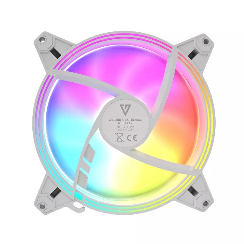 Ventilador de carcasa MODECOM VOLCANO APEX 140 ARGB blanco 140 mm