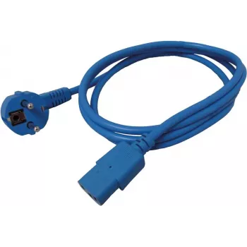 ROLINE - Cable de alimentación - CEE 7/7 (macho) acodado a IEC 60320 C13 recto - AC 250 V - 10 A - 1,8 m - azul - Alemania (19.08.1012)