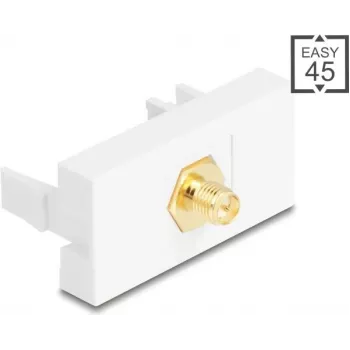 Adaptador DELOCK RP-SMA conector macho a RP-SMA conector hembra blanco, Modelo 90903