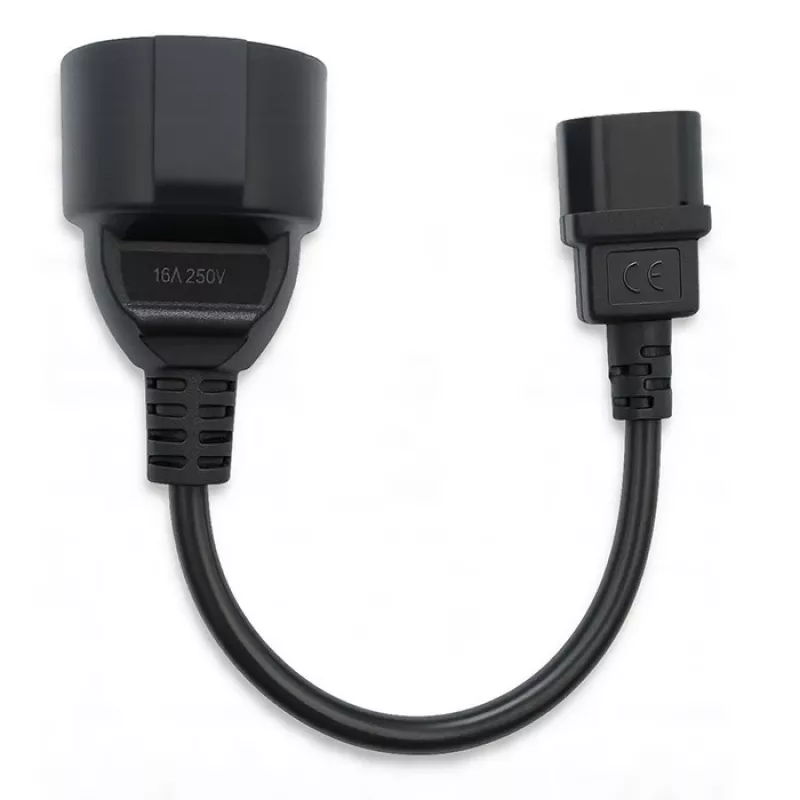 Adaptador de red QOLTEC IEC 320 C14 a enchufe francés, cable de 0,15 m