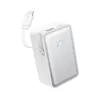 Batería externa Anker A1638 10000 mAh, 45 W de potencia de salida total, Blanco, cable USB-C retráctil integrado