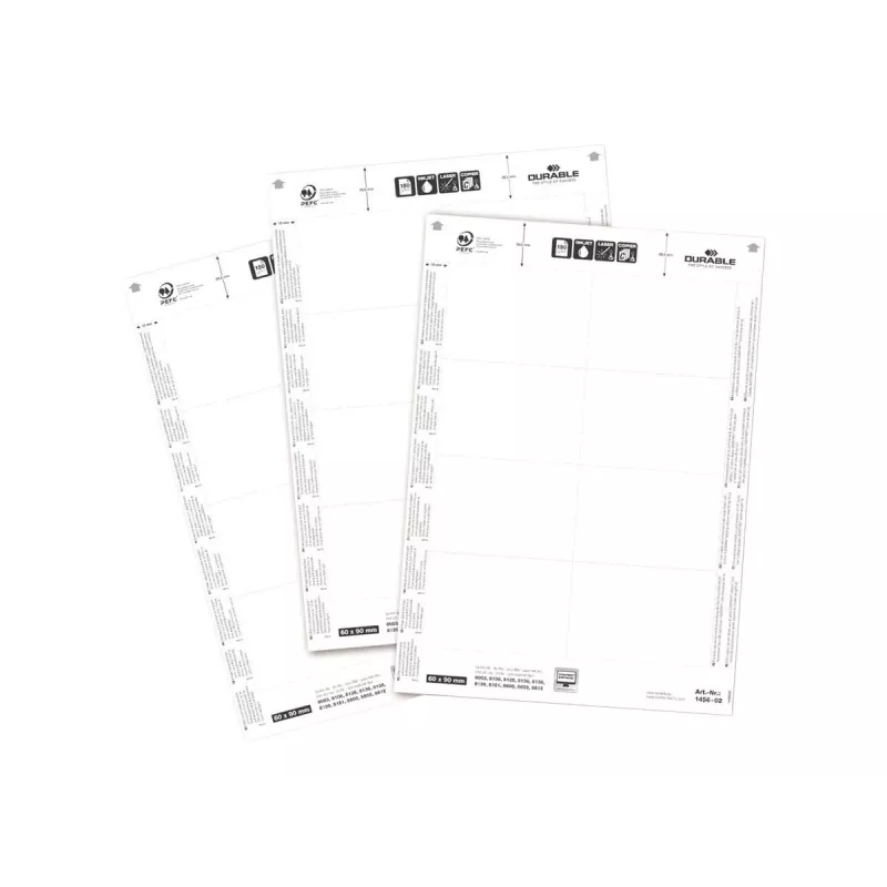 Insertos para placas de identificación Durable 1456-02 60x90 mm blanco