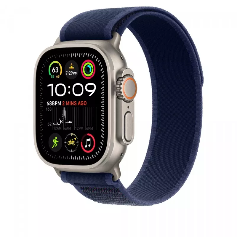 Apple Trail Loop 49mm azul - S/M - Acabado titanio natural