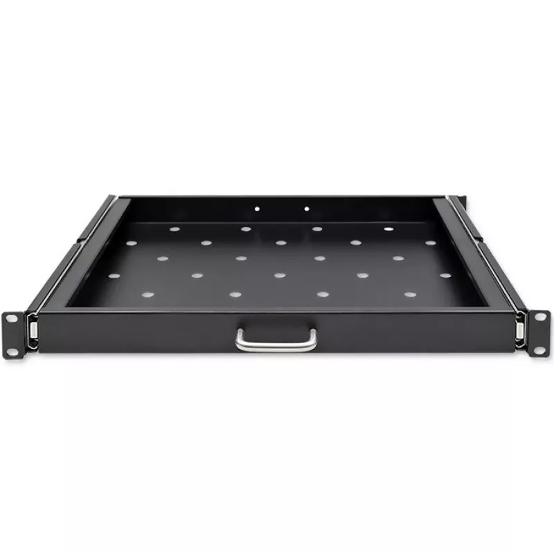 Qoltec 54509 bandeja deslizante de acero para rack, 600x600, negro