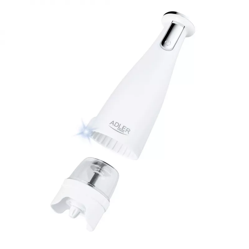 Set de molinillos de sal y pimienta Adler AD 4449W acero blanco, mecanismo cerámico, 150 ml, recargable por USB-C