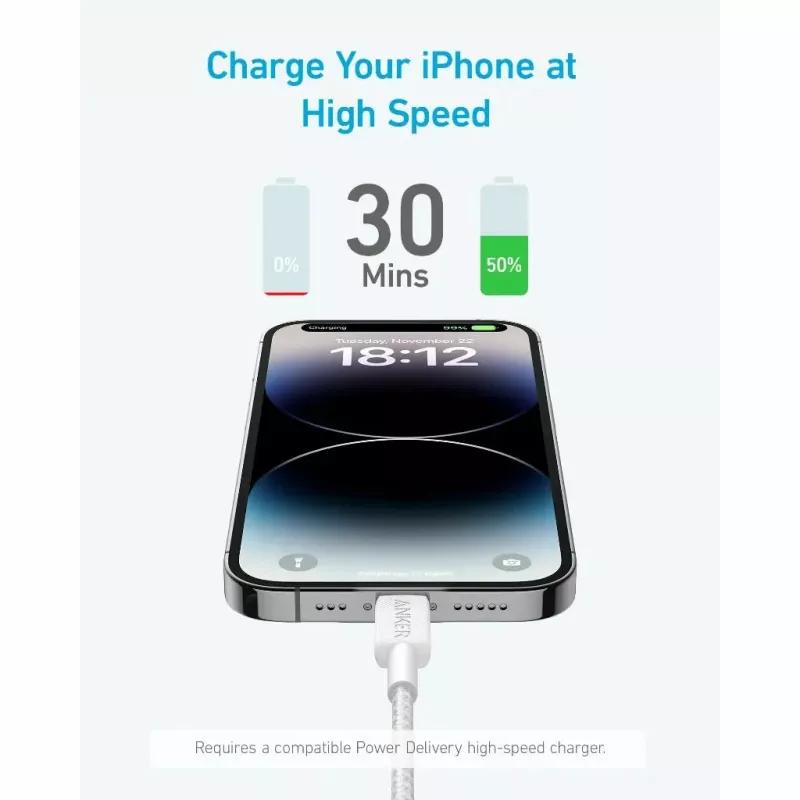 Cable Anker 322 0,9 m Lightning a USB-C 30 W