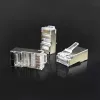 Conector RJ45 modular QOLTEC 54554 CAT5e FTP, 100 uds., plateado, plástico, 11×22×18 mm