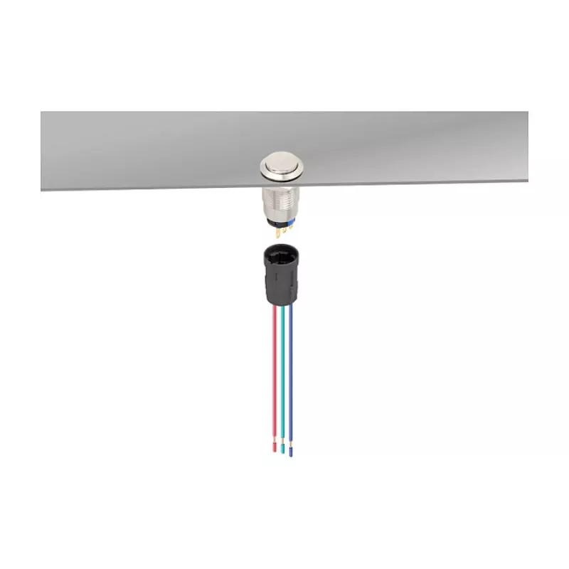 Delock 90789 Zócalo para pulsador o interruptor de 19 mm de 3 pines