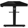 Escritorio gaming de altura ajustable con dos motores, función sentado/de pie, cargador inalámbrico, iluminación RGB, panel de control y puertos USB, tablero de vidrio templado, negro