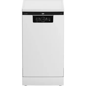 Lavavajillas independiente BEKO BDFS26120WQ, clase de eficiencia energética E, ancho 45 cm, 6 programas, motor inverter, tercer cajón, blanco