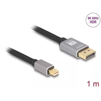 DeLOCK cable Mini DisplayPort a DisplayPort 8K 60 Hz 1 m gris metal sin bloqueo