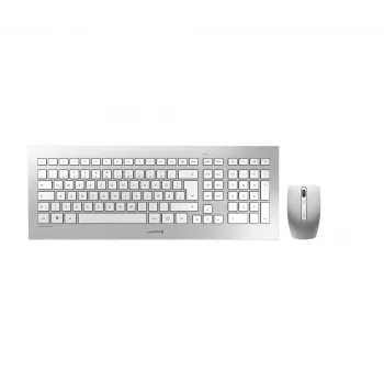 CHERRY DW 8000 teclado y ratón incluidos Office RF inalámbrico QWERTZ alemán plata, blanco