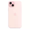 Funda de silicona con MagSafe para iPhone 15 Plus – Rosa claro