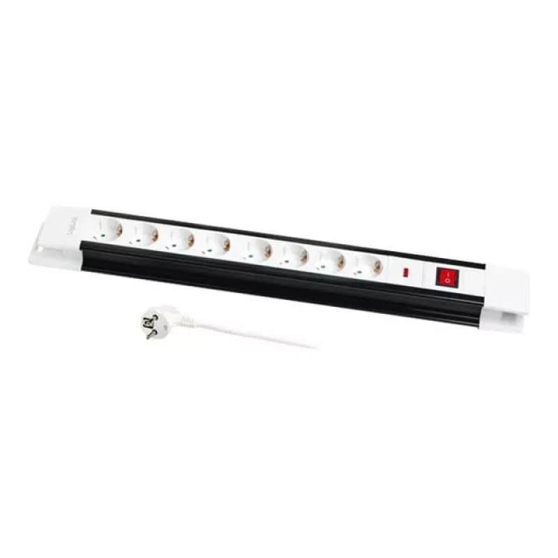 Alargador de corriente LogiLink LPS207 3 m 8 tomas de CA negro blanco