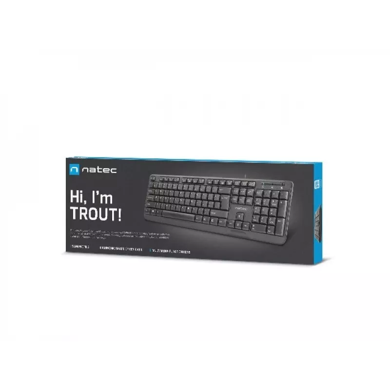 Teclado NATEC TROUT SLIM USB, distribución US, negro
