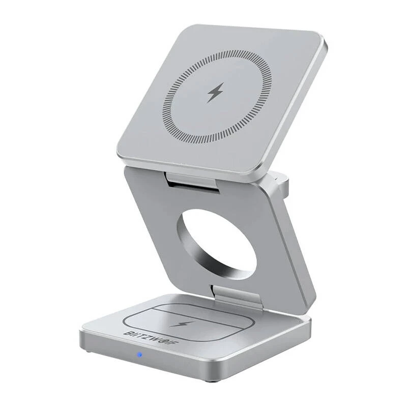 Cargador inalámbrico BlitzWolf BW-IW30 estación de carga rápida 3 en 1 para iPhone y Samsung, carga inalámbrica de 3 dispositivos