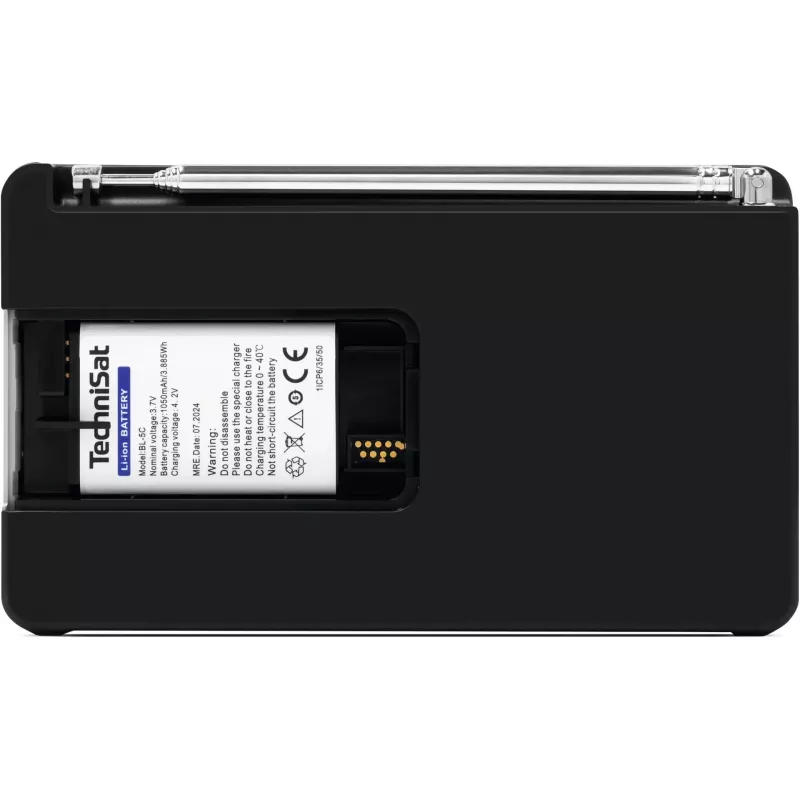 TechniSat DigitRadio 1 A 0100/4997 radio digital, DAB+/FM, RDS, 40 presintonías, función de aviso ASA, negro/plata