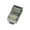 Conector modular 8P8C para cables LAN fijos CAT5, UTP, 10 uds. por bolsa | Conector modular 8P8C RJ45, baño de oro 30µ”, contactos internos de 3 puntas para cables LAN fijos