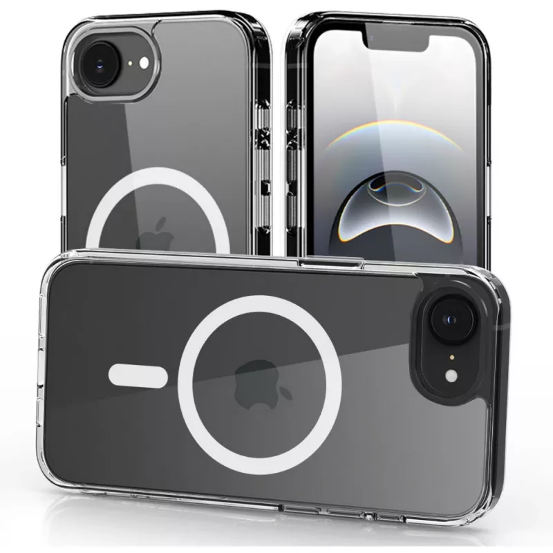 Nevox StyleShell SHOCKFlex - compatible con iPhone 16e/17e MagSafe transparente